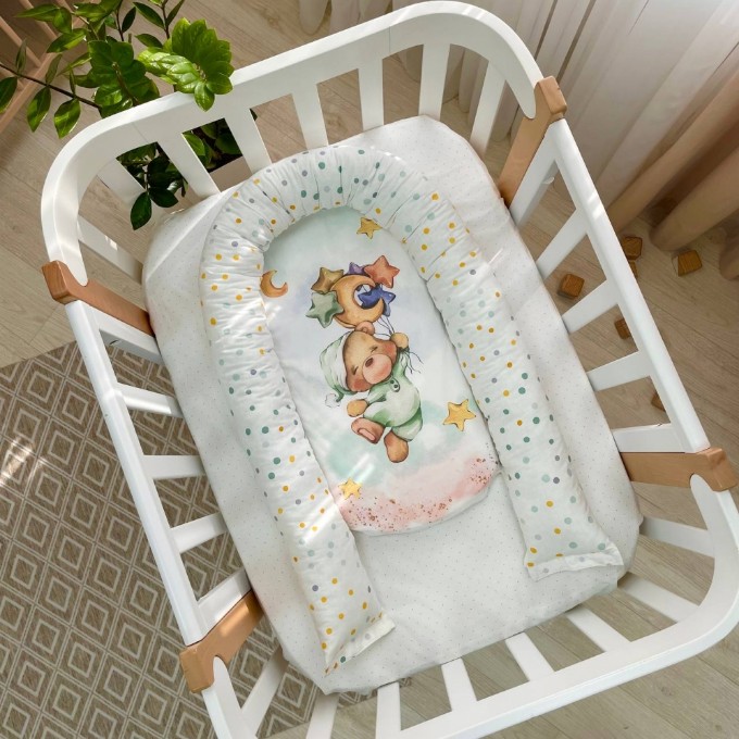 Protectie somn – Baby Nest patut bebe Ursulet verde menta (2)
